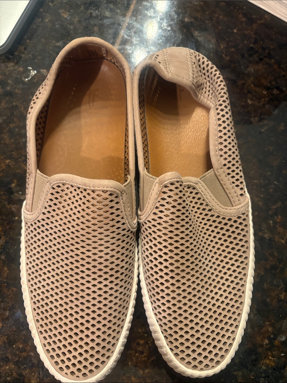 Women’s Slip-On Mesh Casual Shoes in Taupe